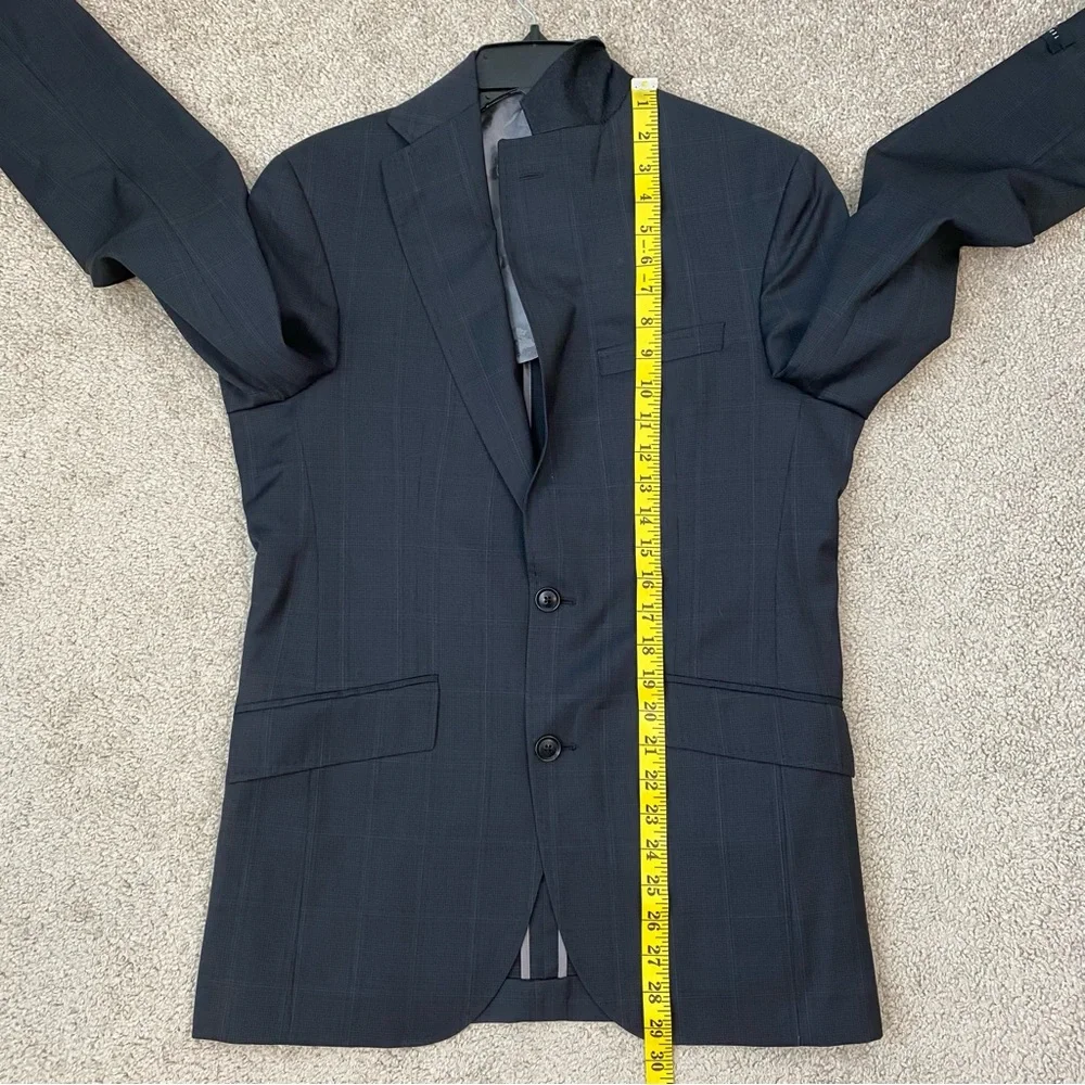 Ted Baker Ron‎ Extra Slim Windowpane Wool Suit Jacket Charcoal 38 Regular
